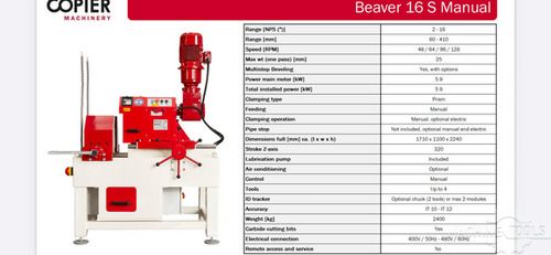 COPIER BEAVER 16S MANUAL For Sale